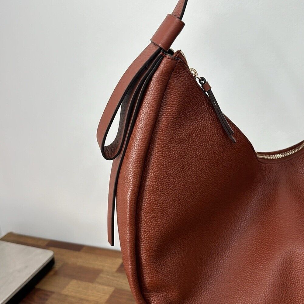 Kate Spade Smile Large Leather Shoulder Bag Purse Camel Tote NWOT Designer - Picture 7 of 11
